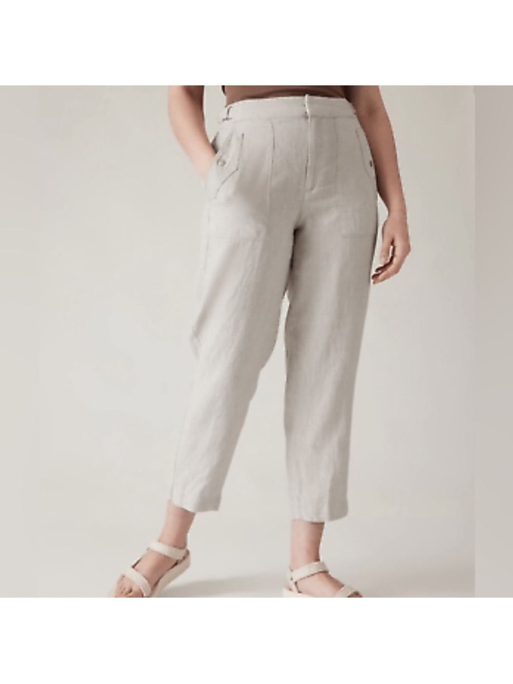 Athleta Voyager Linen Pant Undyed stone Beachy